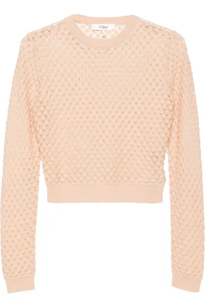 Chloé Cropped pointelle-knit jumper