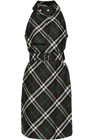 Burberry Check pattern halterneck dress