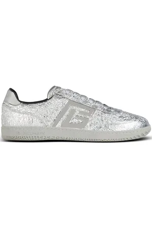Balmain Swan metallic-leather sneakers