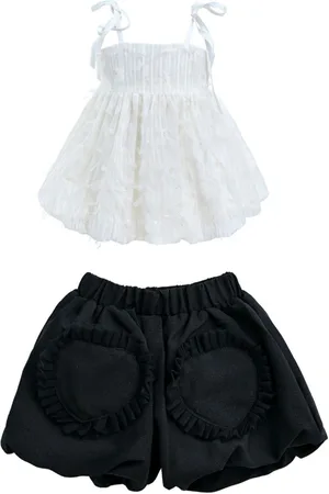 Mimi Tutu Ruffle-detail cotton shorts set (two)