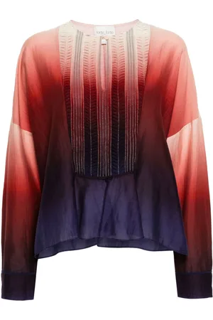 FORTE FORTE Gradient-effect pleat-detail blouse