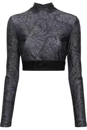 Roberto Cavalli Leopard-print cropped T-shirt