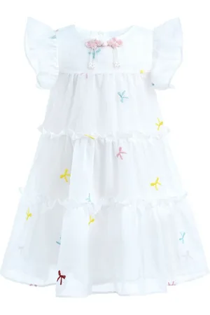 Mimi Tutu Floral-embroidery dress
