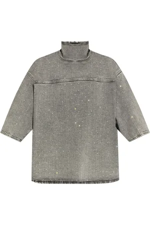 Fabiana Filippi Rhinestone embroidered denim top
