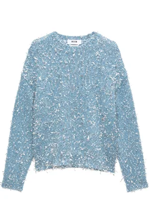 Msgm Frayed-effect crew-neck jumper