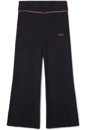 OFF-WHITE Off Stamp ribbed-knit trousers