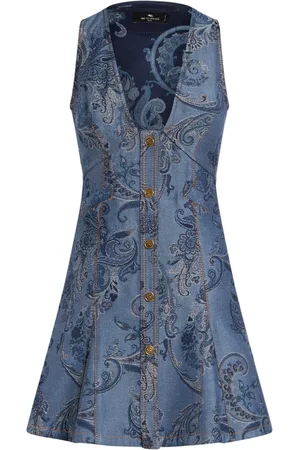Etro Denim jacquard mini dress