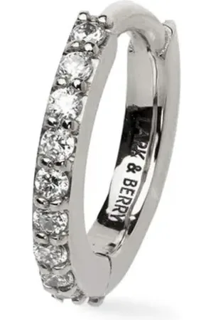 Lark & Berry 14kt white gold medium Modernist hoop earring