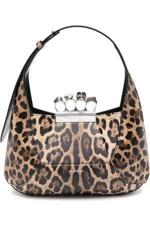 Alexander McQueen Jewelled leopard-print shoulder bag