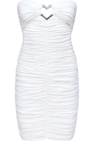 AREA Heart-ring ruched mini dress
