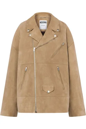 Moschino Zip-up suede biker jacket