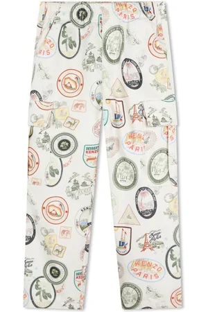 Kenzo Stamp-print cotton cargo trousers