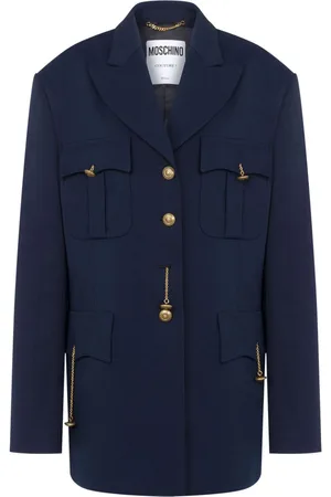 Moschino Peak-lapel cotton-blend coat