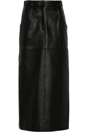 Moschino Leather midi skirt