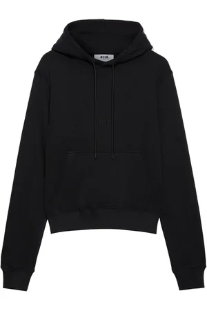Msgm Logo-embroidered cotton hoodie