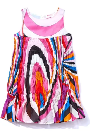 PUCCI Junior Iride-print smocked dress