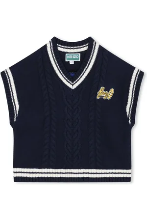 Kenzo Poppy intarsia logo patch vest