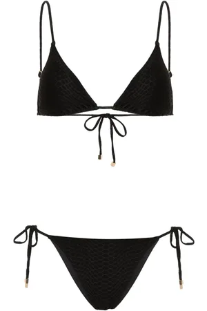 Noire Swimwear Nikki snakeskin-effect bikini set
