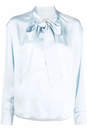 Lanvin Ribbon-fastened silk blouse
