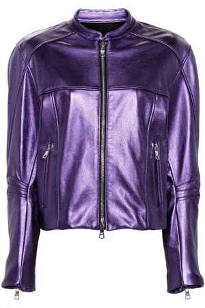 LAQUAN SMITH Metallic leather bomber jacket