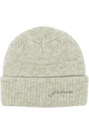 Ganni Embroidered-logo beanie