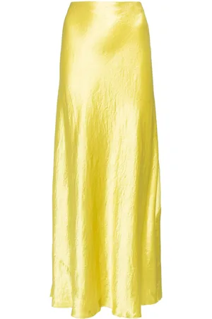Vince A-line satin midi skirt