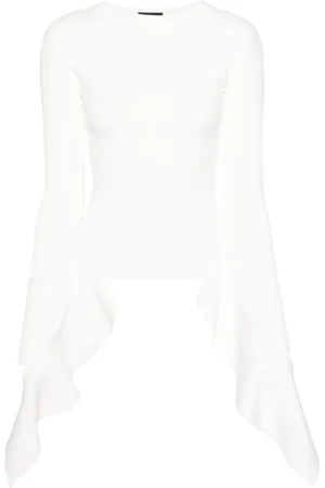 MUGLER Asymmetric knitted top