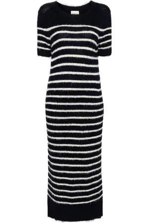Khaite Stripe-pattern knitted tube dress