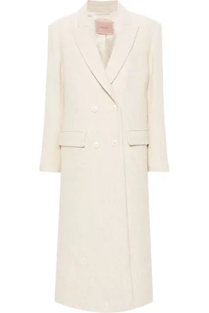 Twin-Set Double-breasted herringbone coat