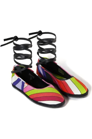 PUCCI Junior Iride-print ballerina shoes