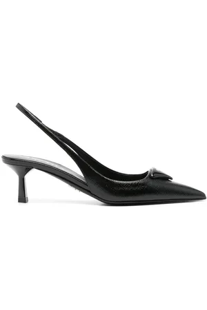 Prada 55mm logo-plaque slingback pumps