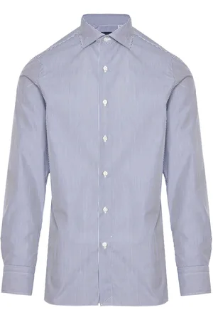 Finamore Spread collar striped shirt