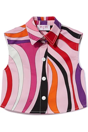 PUCCI Junior Marmo-print sleeveless shirt