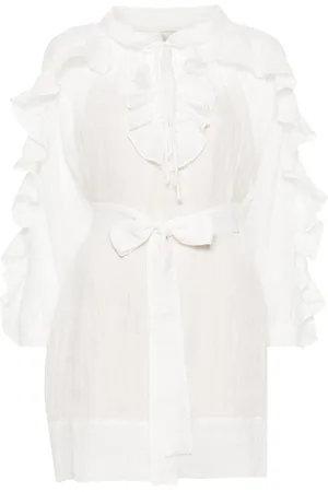 PNK Ruffled linen mini dress