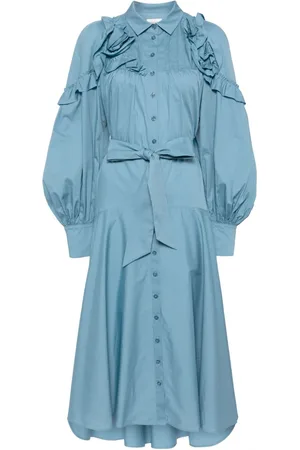 Marchesa Notte Rosette ruffled dress