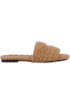 Moschino Logo-plaque shearling sandals