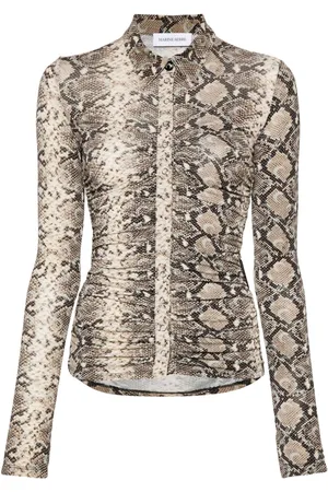 Marine Serre Python-print draped blouse