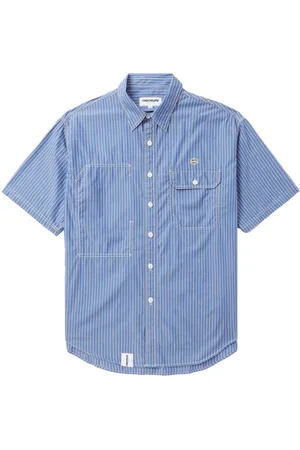 Chocoolate Logo-appliqué striped cotton shirt