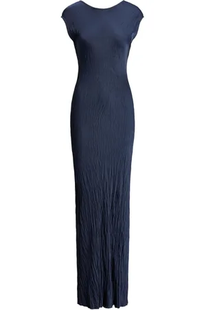 Ralph Lauren Crinkled satin short-sleeve gown