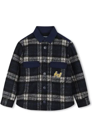 Kenzo Logo patch checkered overshirt