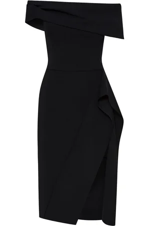 Oscar de la Renta Ribbon-Detailed off-shoulder cocktail dress