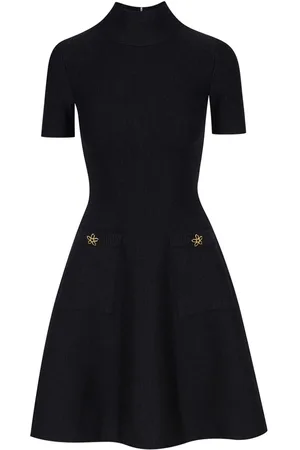 Oscar de la Renta O Flower knit mini dress