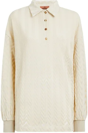 Missoni Zigzag-woven knitted polo shirt