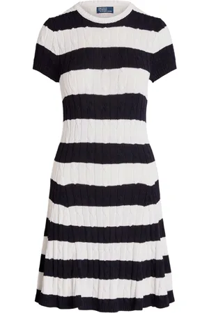 Ralph Lauren Cable-knit striped midi dress