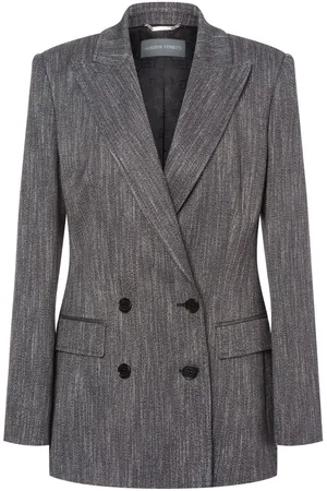 Alberta Ferretti Double-breasted herringbone blazer