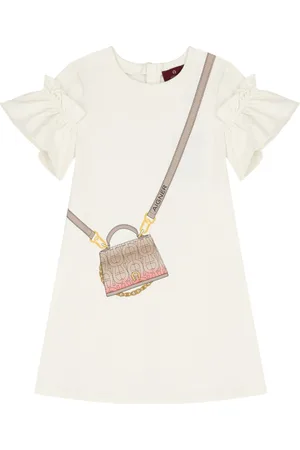 Aigner Bag-print ruffle-sleeve dress