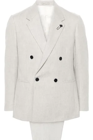 LARDINI Logo-brooch suit