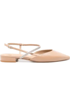 PESERICO SIGN Pointed leather ballerina shoes