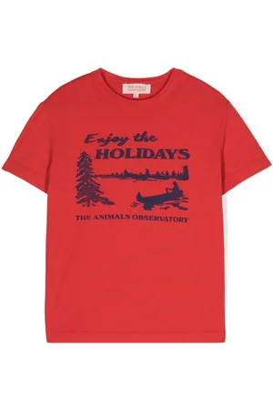 The Animals Observatory Holidays Rooster-print T-shirt