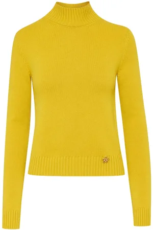 Oscar de la Renta O Flower mock-neck cashmere jumper